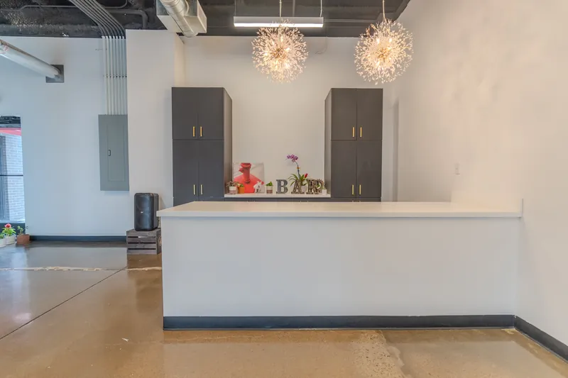 The built-in bar in the Owasso event space