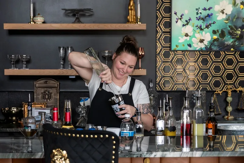Bartender working an event bar